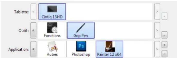 WACOM DTK1300 - PARAMÈTRES SPÉCIFIQUES À UNE APPLICATION - 2