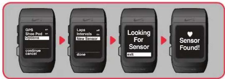 NIKE SportWatch GPS - Etablissement du LIEN entre l'emetteur de frequency cardiaque et votre MONTRE - 1