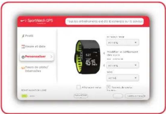 NIKE SportWatch GPS - Onglet personnaliser - 1
