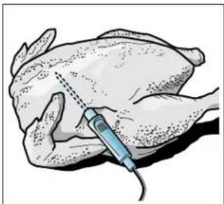 THERMADOR ME302WS - Insertion de la sonde thermométrique dans les aliments - 2
