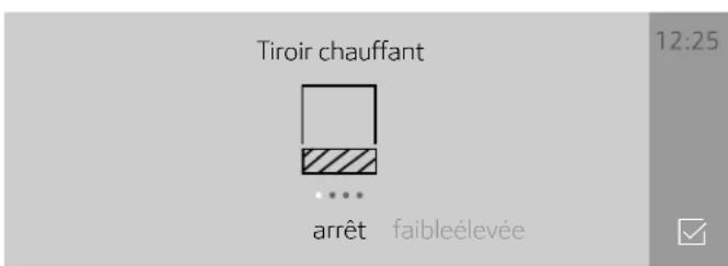 THERMADOR ME302WS - Réglages du tiroir chauffant - 1