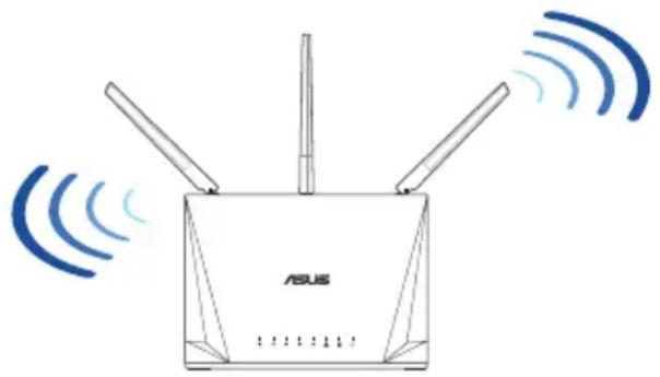 ASUS RTAC85P - Bezvadu maršrutētāja novietošana - 1