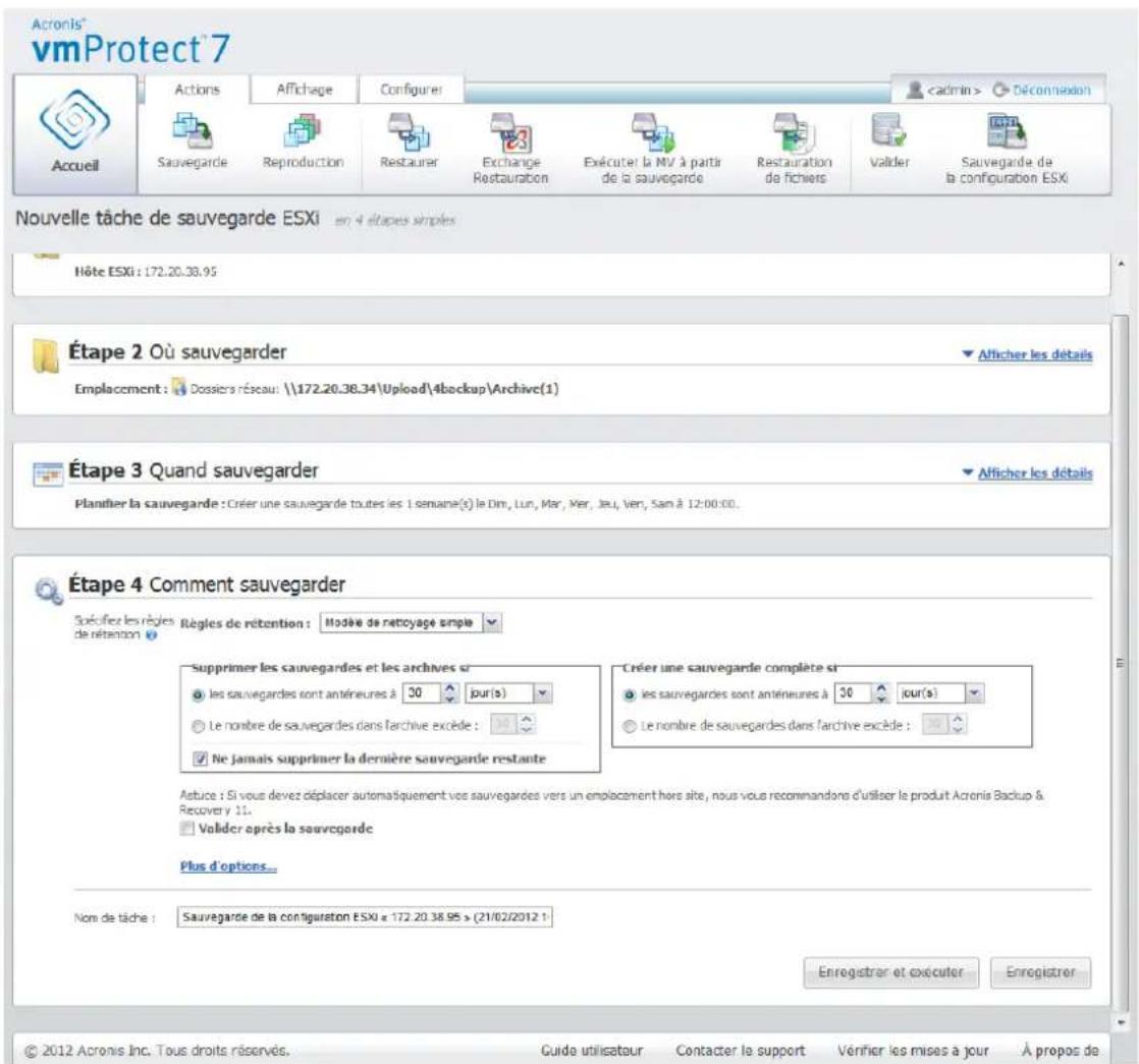 ACRONIS VmProtect 7 - Sauvegarde de la configuration de l'hôte ESXi - 3