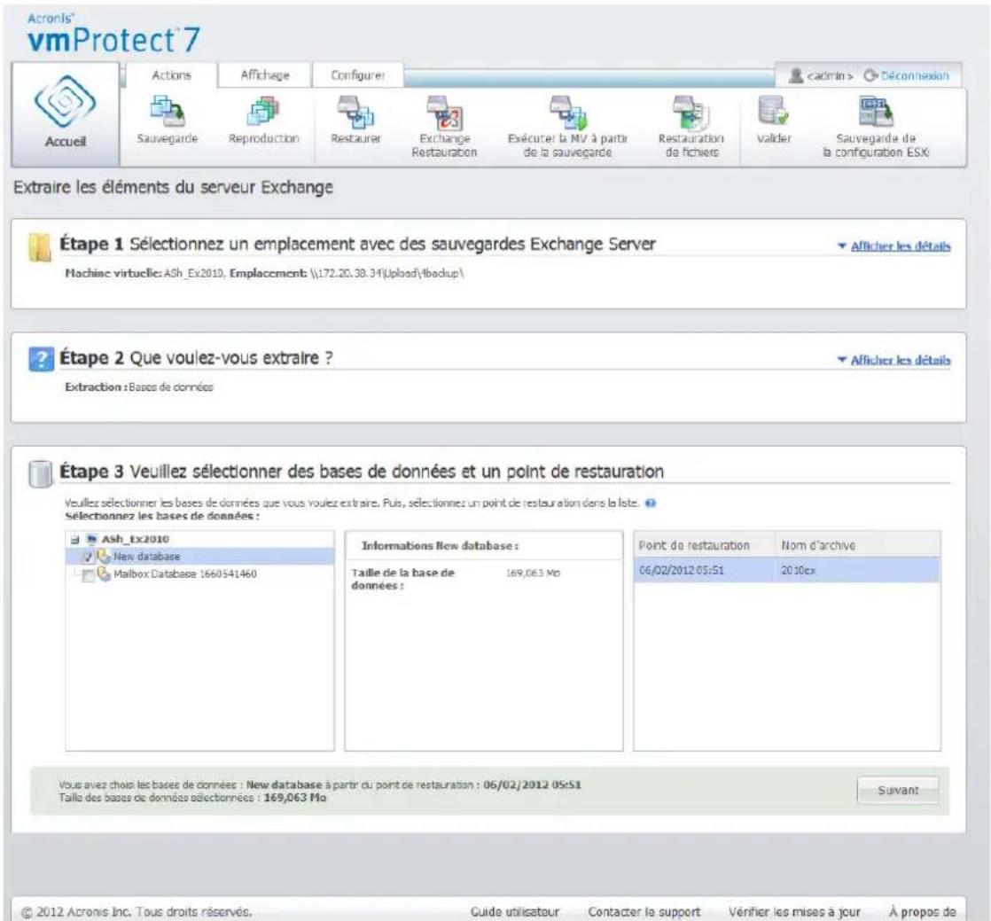 ACRONIS VmProtect 7 - Extraction des bases de données - 2