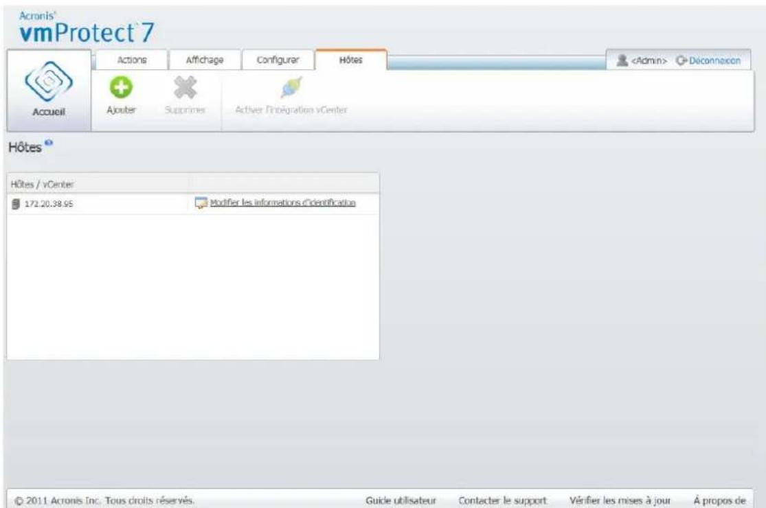 ACRONIS VmProtect 7 - Liste des hôtes ESX(i) - 1