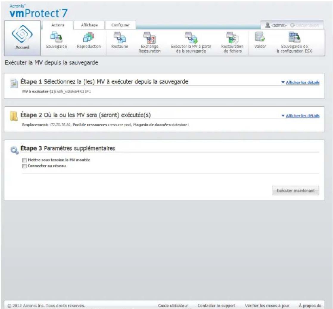 ACRONIS VmProtect 7 - Paramètres supplémentaires - 1