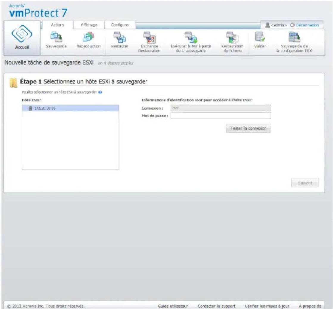 ACRONIS VmProtect 7 - Sauvegarde de la configuration de l'hôte ESXi - 1