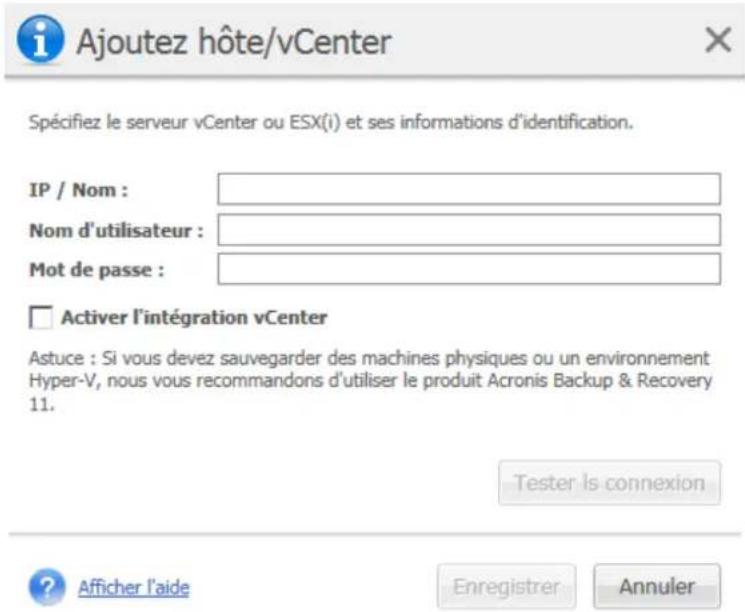 ACRONIS VmProtect 7 - Ajout de l'hôte ESX(i) - 1