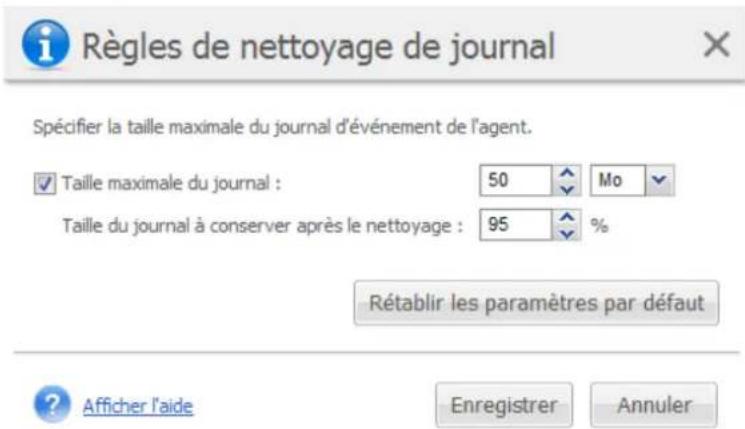 ACRONIS VmProtect 7 - Règles de nettoyage de journal - 1