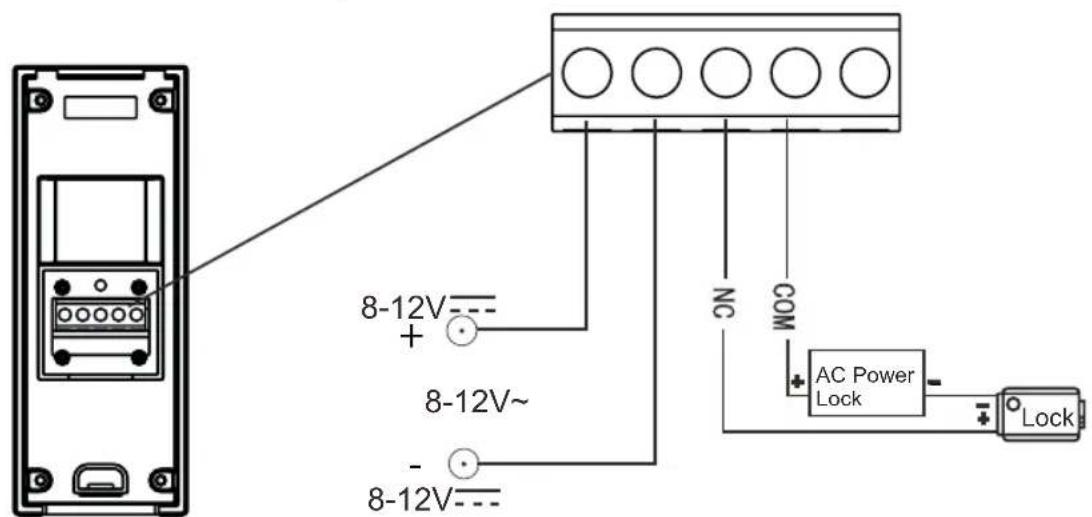 ALECTO ADI250 - Door lock connection with outdoor unit: - 2