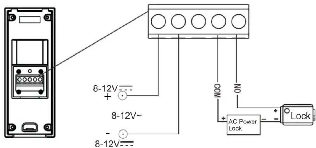 ALECTO ADI250 - Door lock connection with outdoor unit: - 1