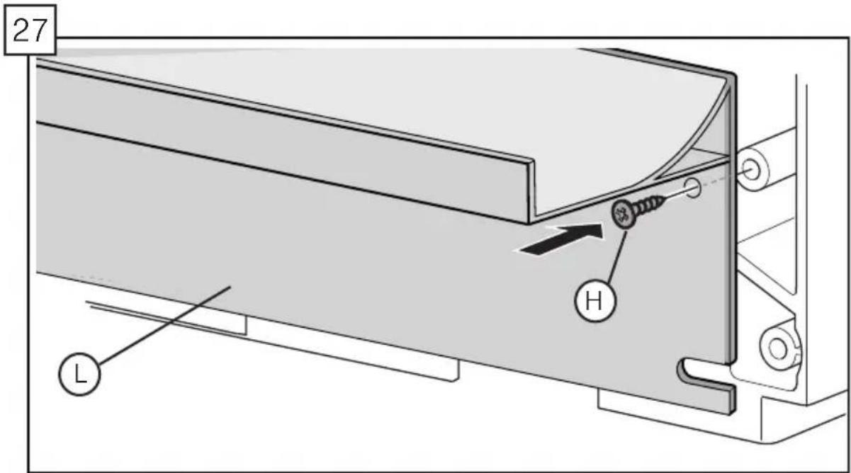 BOSCH SHP878ZP5N - If the dishwasher came with a non-slotted toe panel (I) and toe panel brackets (K) follow these instructions;otherwise skip to 27 now. - 3