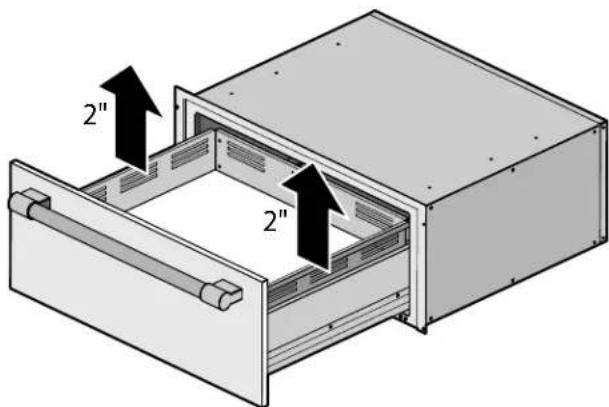 THERMADOR MED301RWS - Retrait de l'insert du tiroir - 2