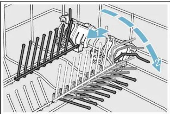 THERMADOR DWHD650WFM - Fold down the flip tines as follows: - 1