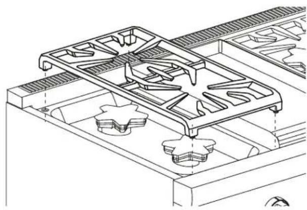 THERMADOR PRG364WLH - To install the burner grates - 1