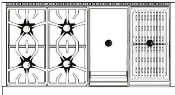 THERMADOR PRD486WLHU - Modèle 484 avec plaque chauffante et grill - 1