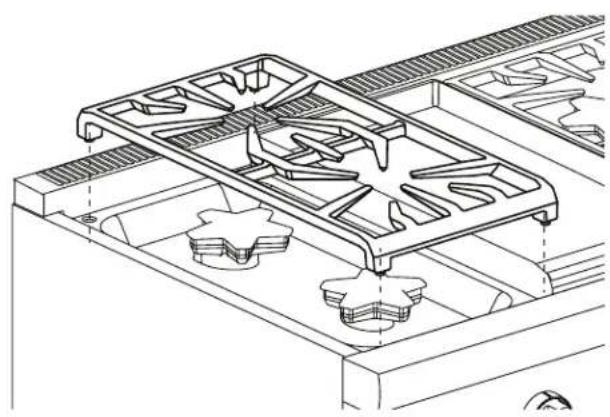THERMADOR PRD486WLHU - To install the burner grates - 1