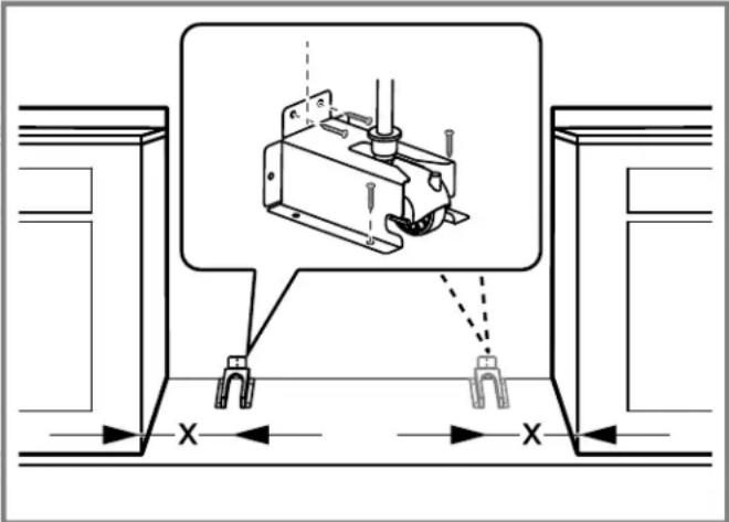 THERMADOR PRD48WLSGU - Anti-tip bracket location - 2
