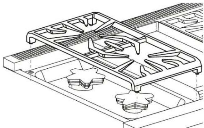 THERMADOR PRD486WIGU - Pour installer les grilles des brûleurs - 1