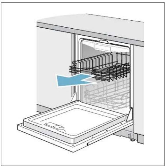THERMADOR DWHD770WPR - Retirer/installer le panier supérieur avec Rackmatic® - 1