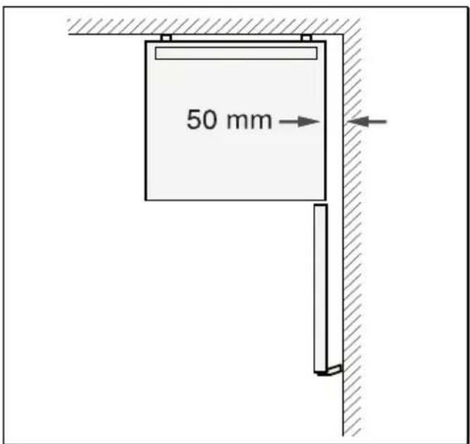SIEMENS KG58VVW30N - Distancia respecto a la pared - 1