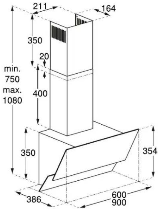 SIEMENS LC95KA670 - Appliance dimensions - 1