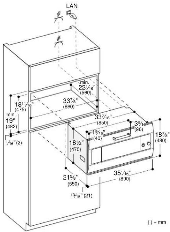 GAGGENAU EB333611 - Exigences en matière de dimensions et d'armoire - 1