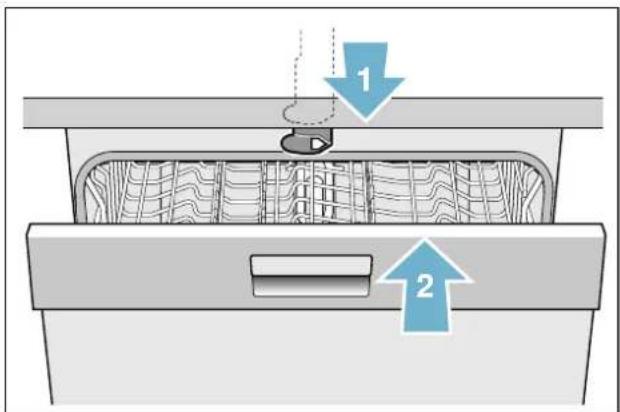 GAGGENAU DF250161 - Pour activer la protection enfants, précédez comme ceci (verrouillage de porte): - 1