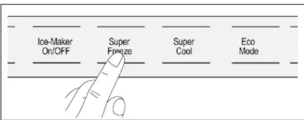 BOSCH B21CT80SNS - Activation de la fonction Super Freeze : - 1