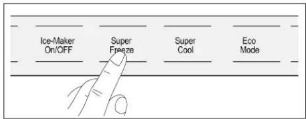 BOSCH B21CT80SNS - To switch on Super Freeze: - 1