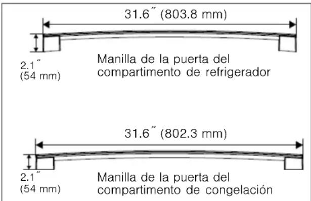 BOSCH B21CT80SNS - Diferencia entre la manilla del compartimento de refrigerador y la del compartimento de congelación - 1