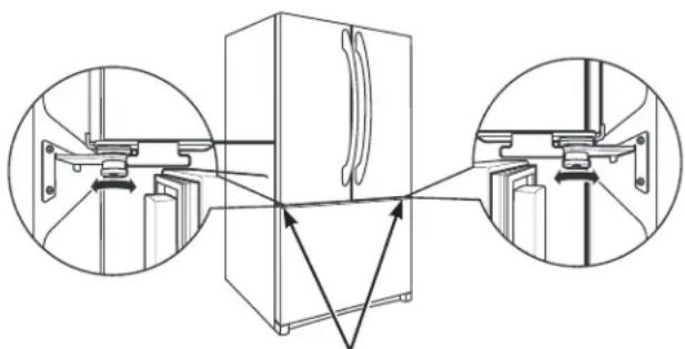 BOSCH HBL8753UC - NIVELACION DE LAS PUERTAS DEL REFRIGERADOR (en algunos modelos) - 3