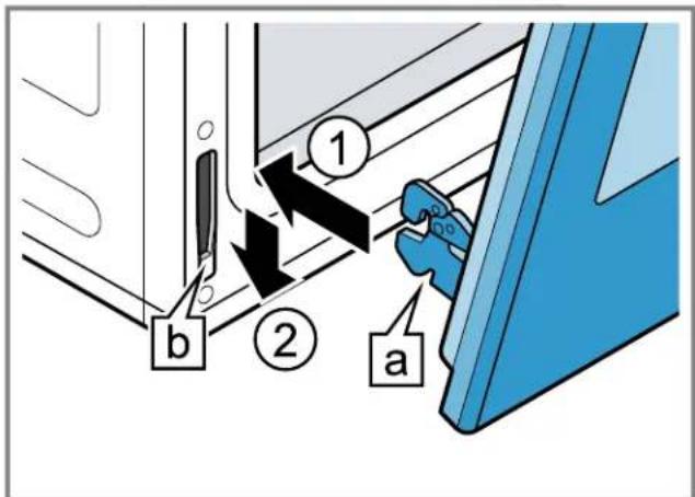 BOSCH HBLP451LUC - Reinstalling the oven door - 1