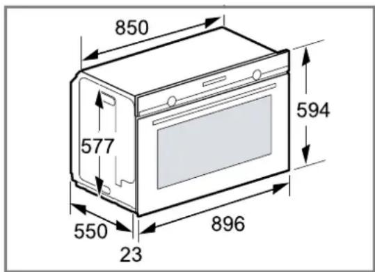 BOSCH VGD553FB0 - Appliance dimensions - 1