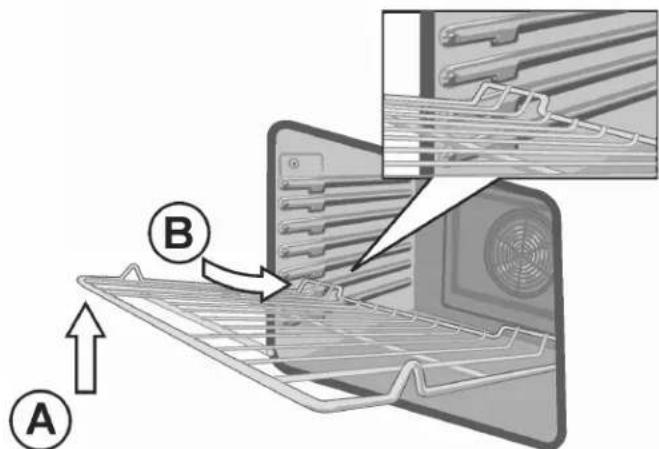BOSCH HSLP751UC - Pour insérer la grille plate dans le four : - 1