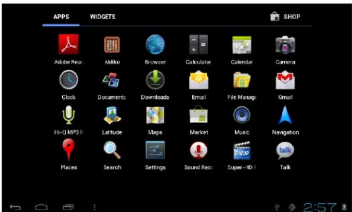 i-Joy T9w - Menu d'application - 1