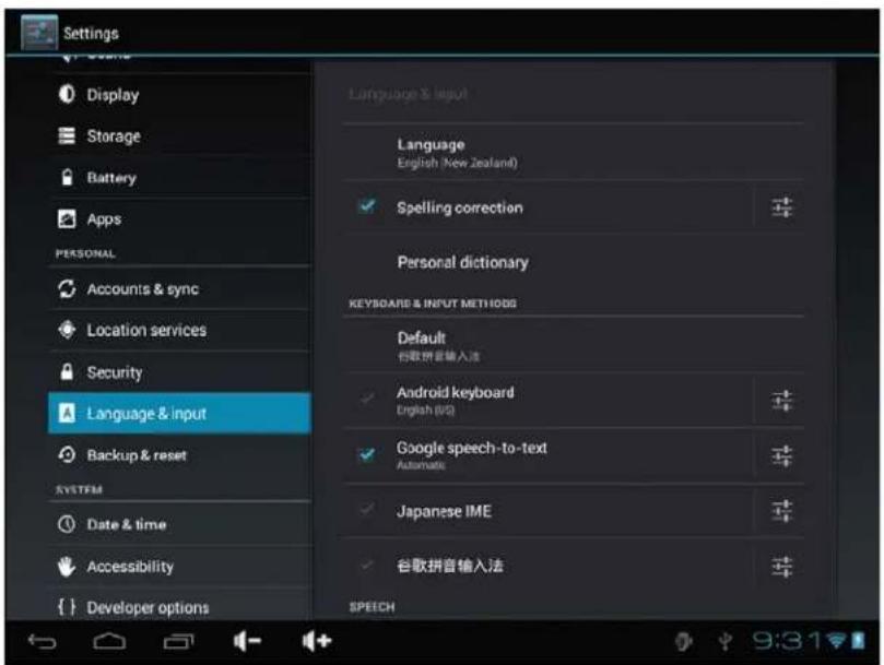 i-Joy T9w - Langue et mode de saisie - 1
