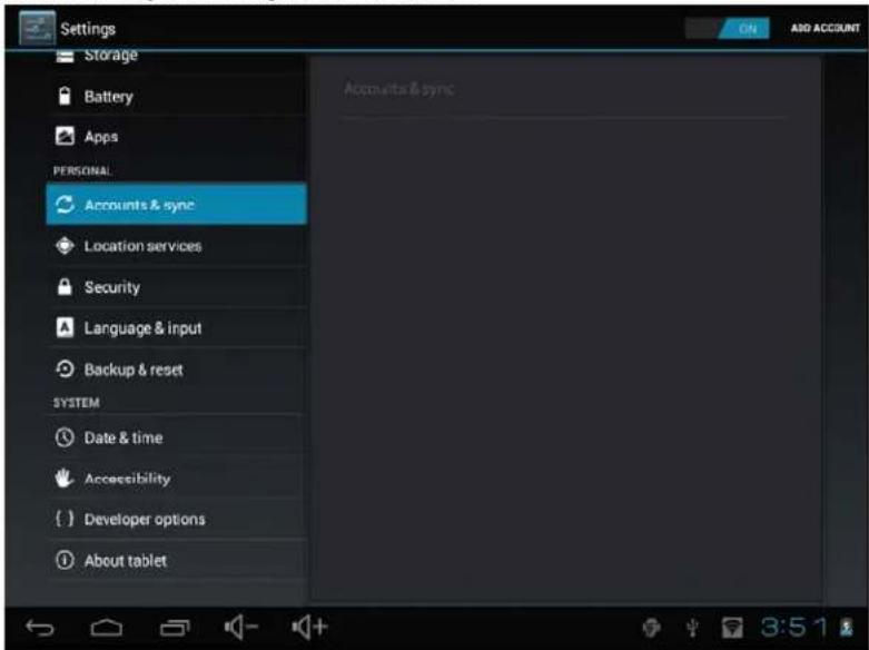 i-Joy T9w - Comptes et synchronisation - 1