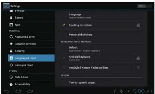 MPMAN MID82C - Language & input - 1