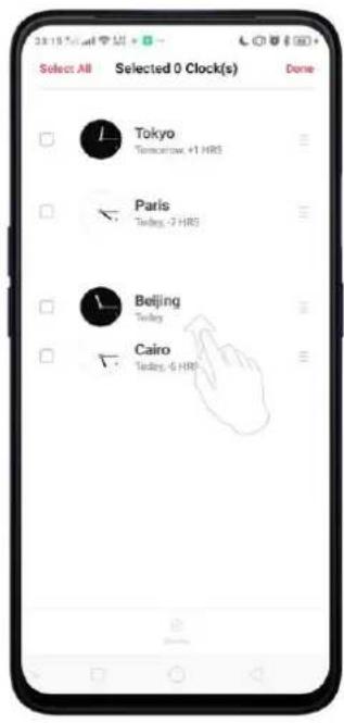 OPPO A5 (2020) - Ajouter et visualiser les horloges à travers le monde - 4