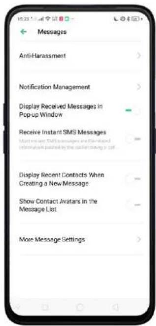 OPPO A5 (2020) - Personnaliser les paramètres du message - 6