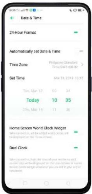 OPPO A5 (2020) - Date et heures - 3