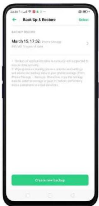 OPPO A5 (2020) - Restaurer votre smartphone OPPO à partir de la sauvegarde locale - 1