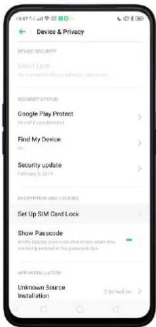 OPPO A5 (2020) - Configurer un verrouillage de la carte SIM - 1