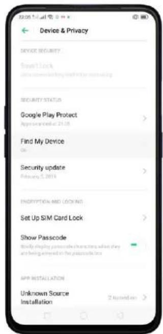 OPPO A5 (2020) - Activer et utiliser trouver mon appareil - 2