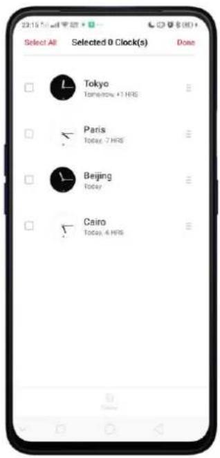 OPPO A5 (2020) - Ajouter et visualiser les horloges à travers le monde - 5