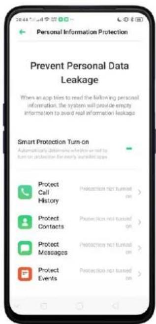 OPPO A5 (2020) - Protégier les informations personnelles - 6