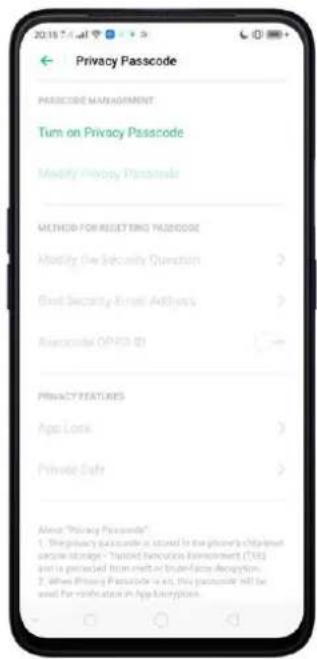 OPPO A5 (2020) - Code de confidentialité - 1