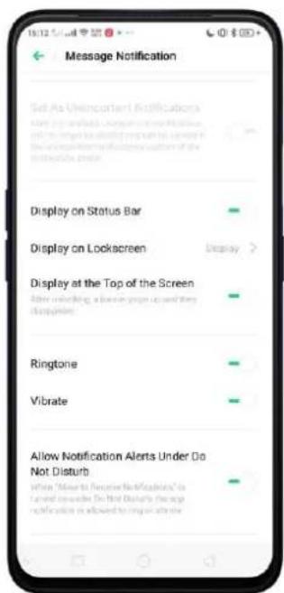 OPPO A5 (2020) - Personnaliser les paramètres du message - 5