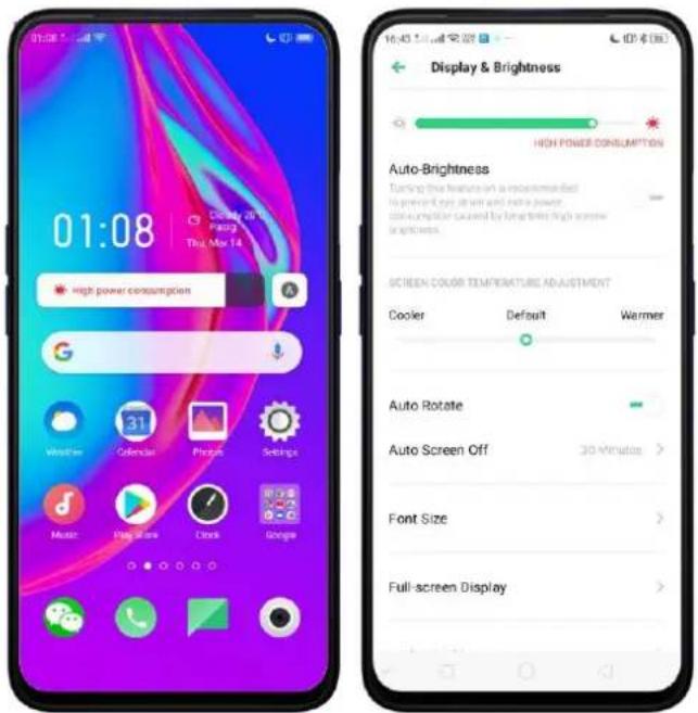 OPPO A5 (2020) - Régler la luminosité et la température de couleur de l'écran - 1